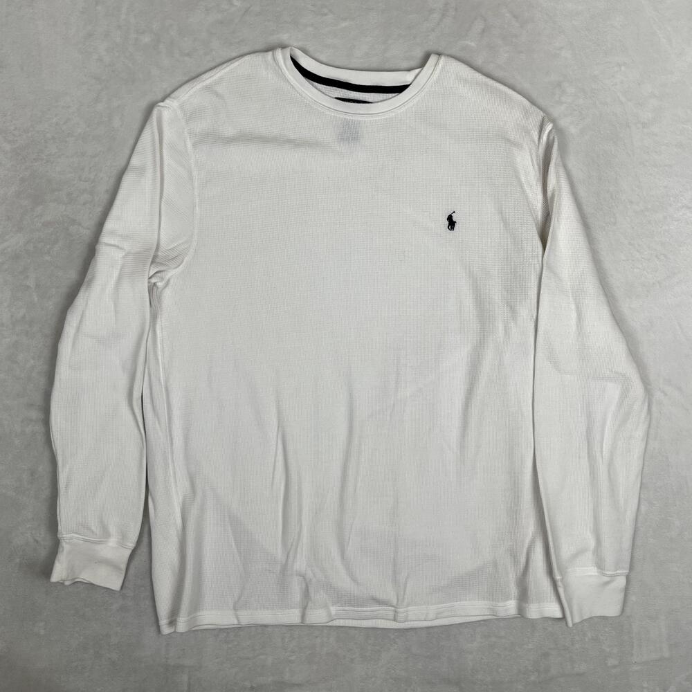 Polo Ralph Lauren Sleepwear Shirt Mens 2XL White Waffle Knit Lounge Pajama